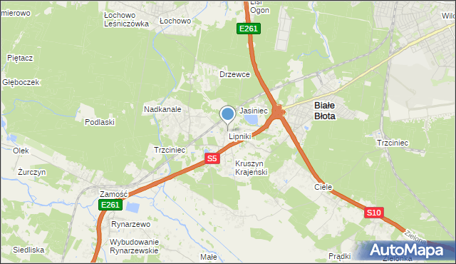 mapa Lipniki, Lipniki gmina Białe Błota na mapie Targeo